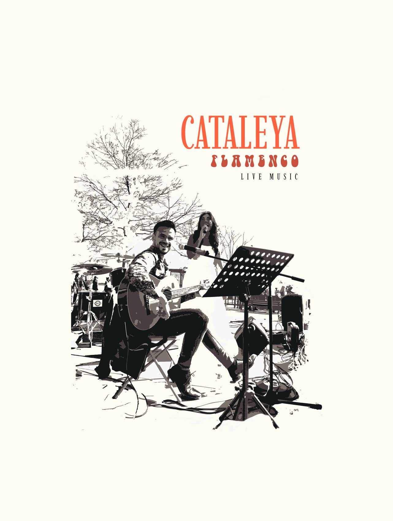 Cataleya Flamenco — variante crema del cartel