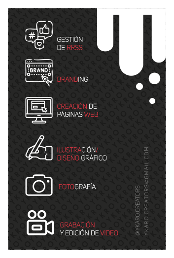 YKRO — tarjeta, cara de servicios